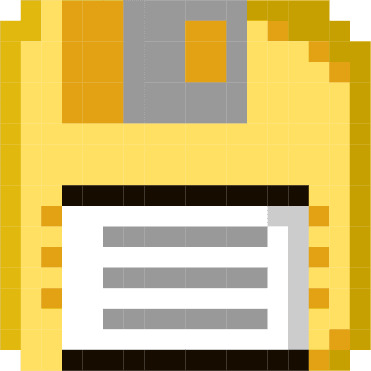 Pixel drawing of a floppy disc